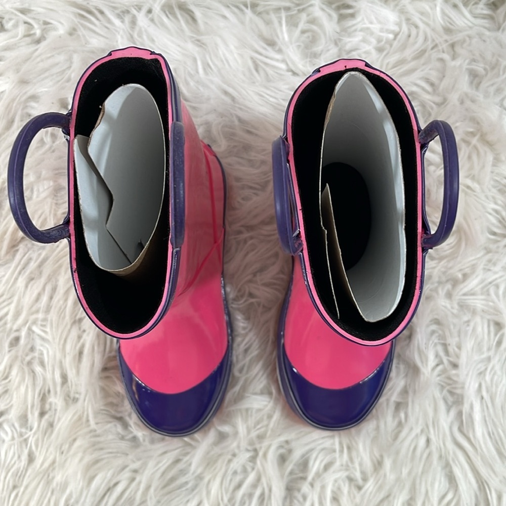 Northside Little Girls' Classic Solid Rainboot Pink / Purple Slip On Size 12 NEW - Picture 4 of 16